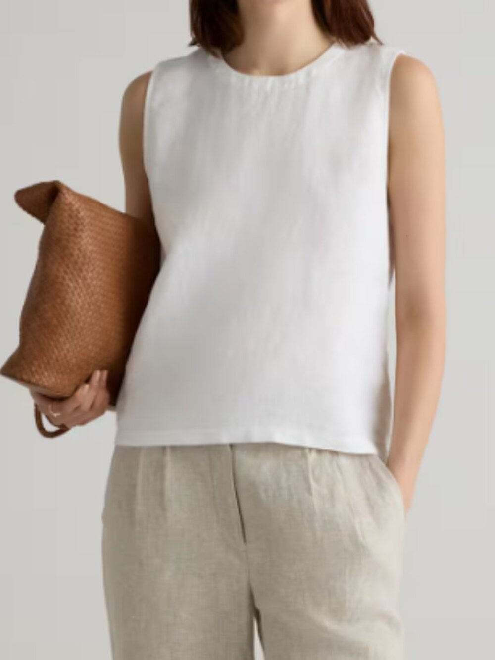 Quince 100% European Linen Tank White XL NWT